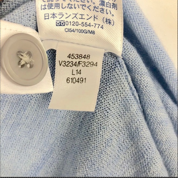 Sale🔥Lands'End 100% Merino Wool  Sweater 6-8 Blue - Picture 5 of 5